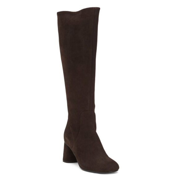 NAPOLEONI Dark Brown Made In Italy Suede High Shaft Boots - Picture 1 of 2